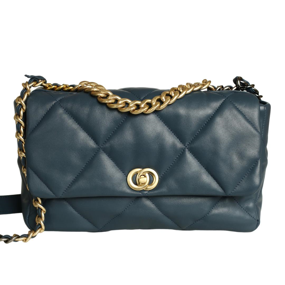 Mavi Deri Kadın Omuz Çanta