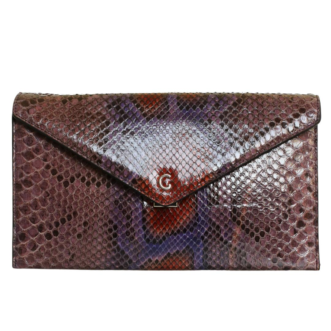 Mor Python Deri Kadın El Çanta