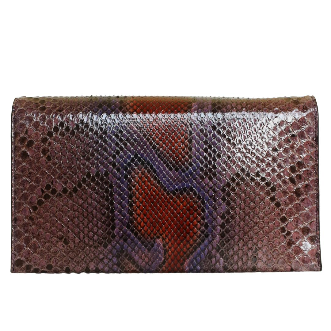 Mor Python Deri Kadın El Çanta