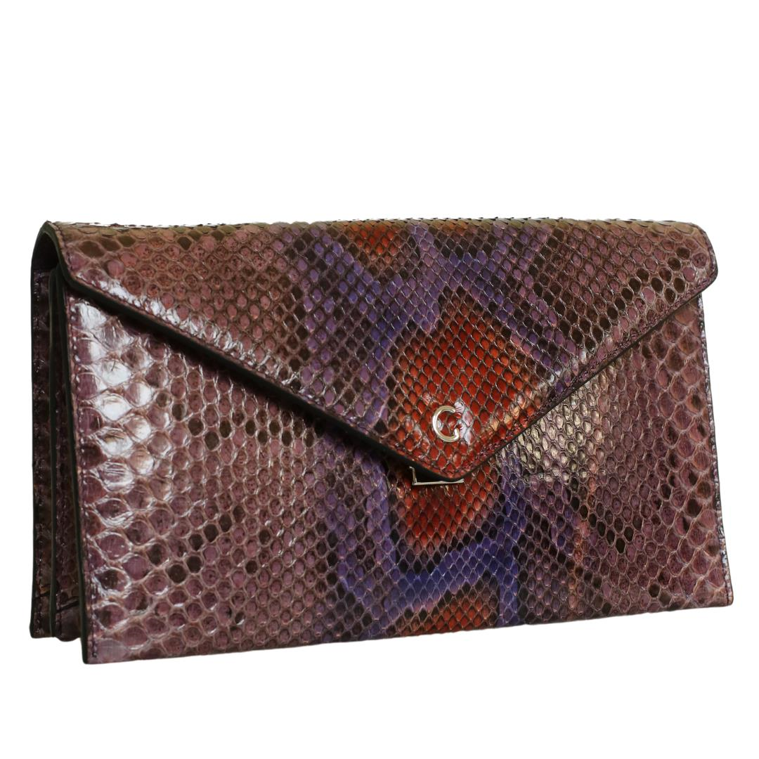 Mor Python Deri Kadın El Çanta