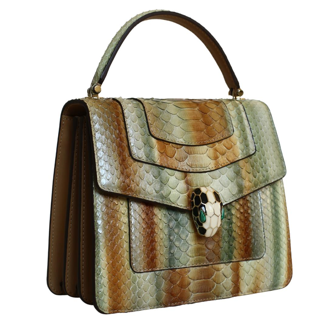 Multi Avakado Python Deri Kadın El Çantası