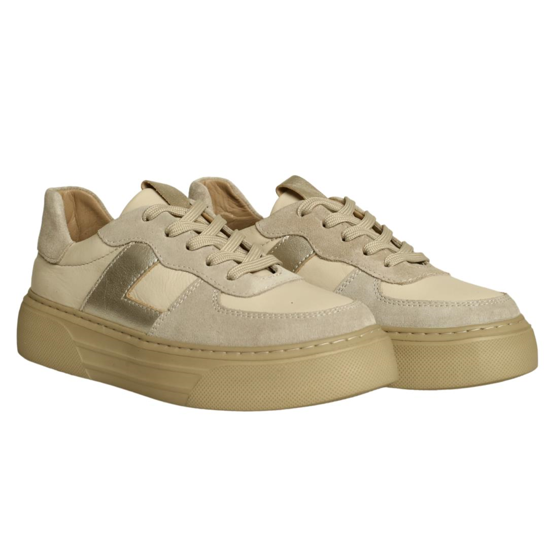 Multi Bej Kadın Bağcıklı Sneaker