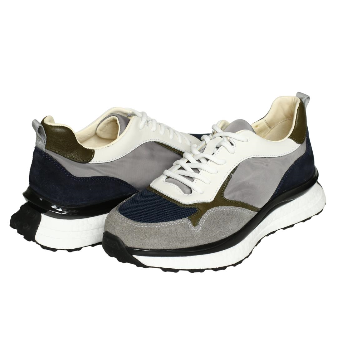 Multi Gri Deri Erkek Sneaker