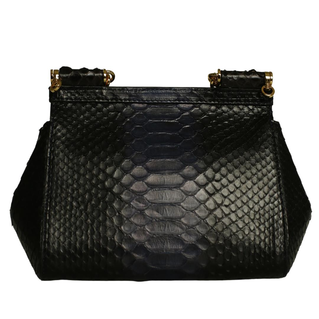 Multi Lacivert Python Deri Kadın El Çanta