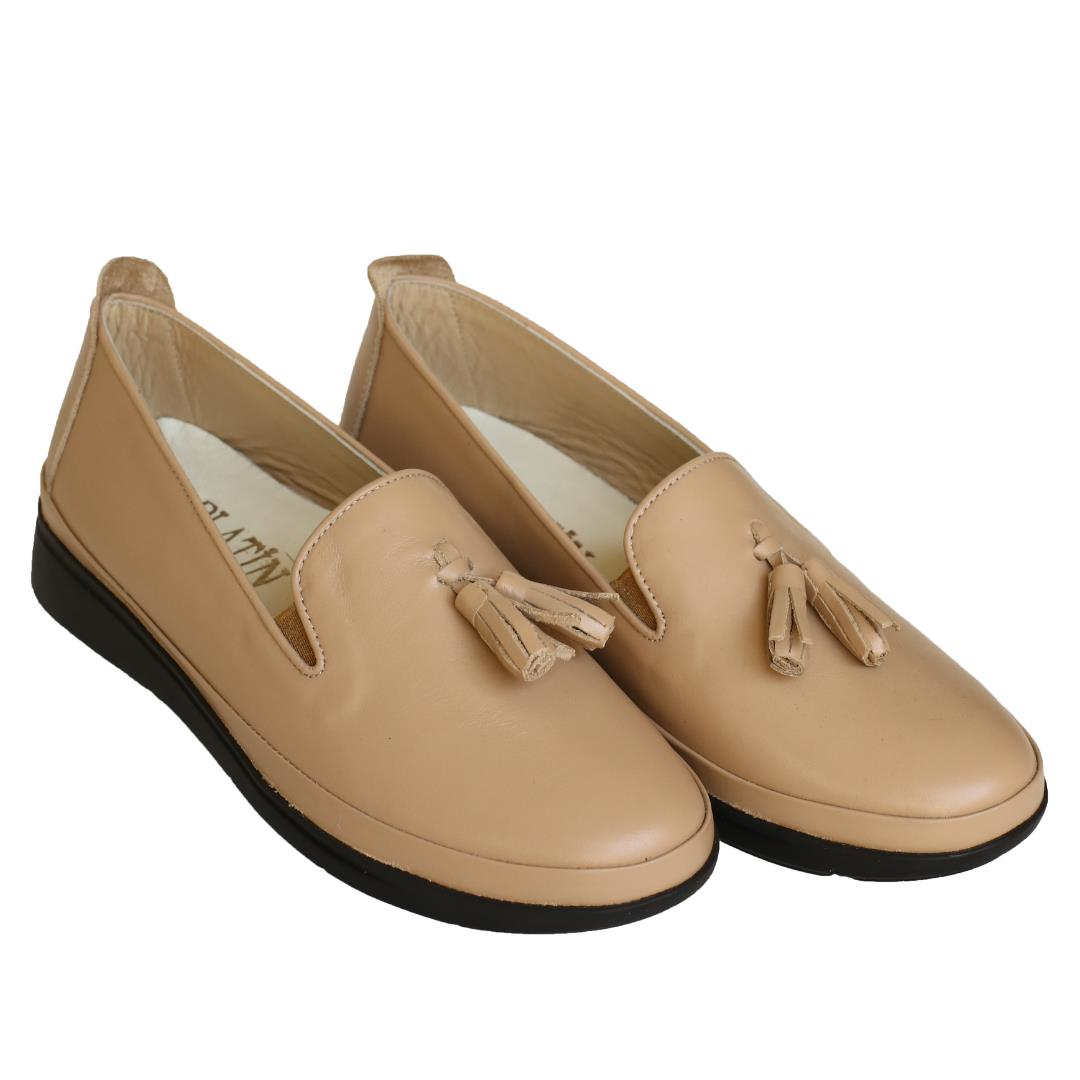 Nude Deri Kadın Günlük Ayakkabı