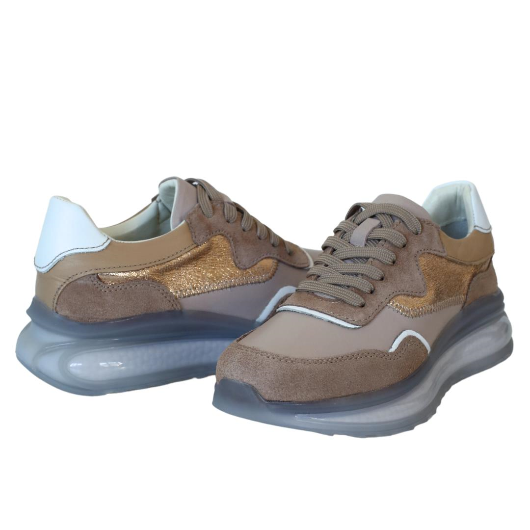 Nude Deri Kadın Sneaker