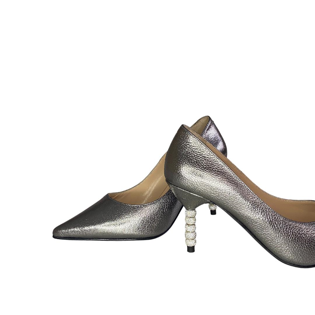 Platin Kadın Stiletto Ayakkabı