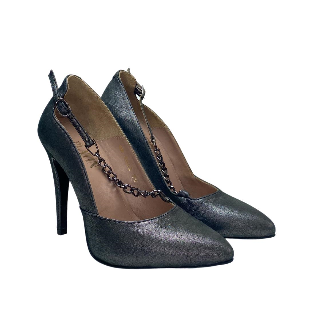 Platin Kadın Stiletto Ayakkabı