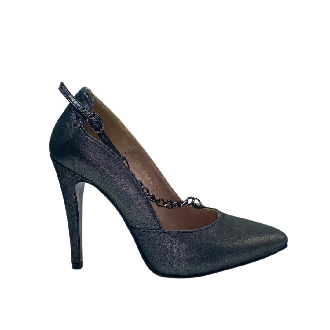 Platin Kadın Stiletto Ayakkabı