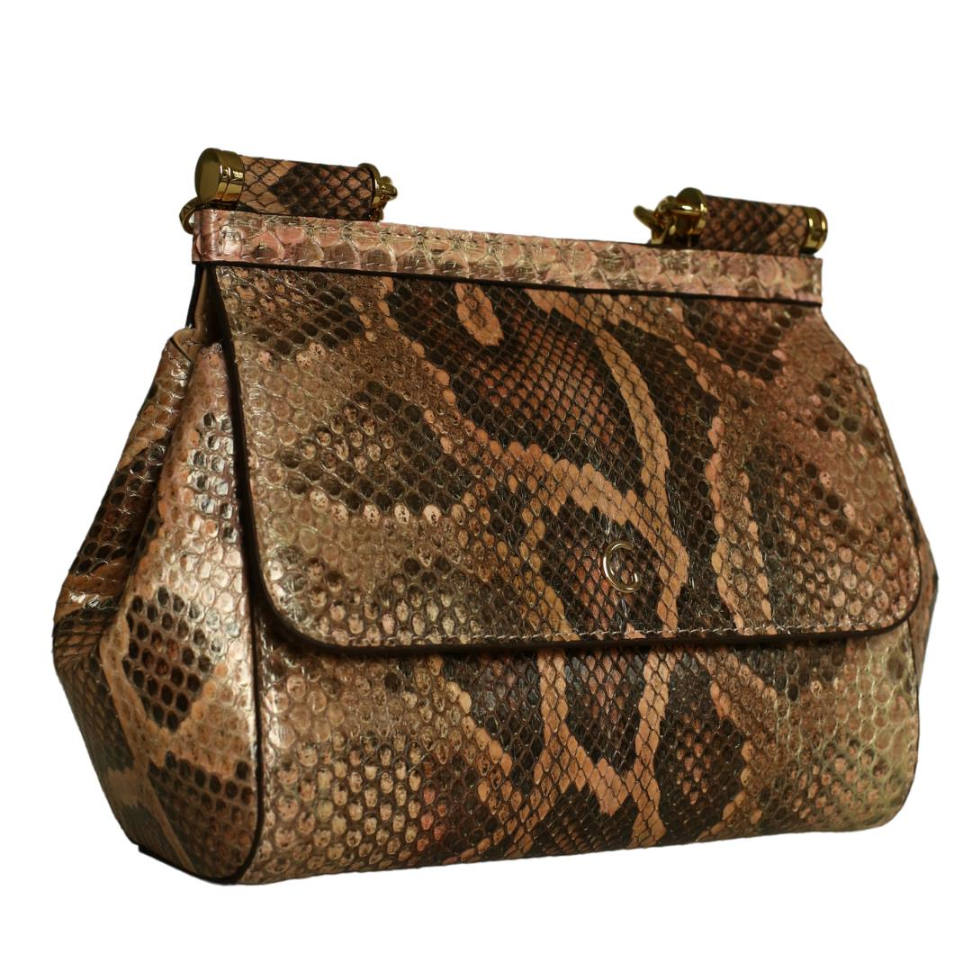 Pudra Python Deri Kadın El Çanta