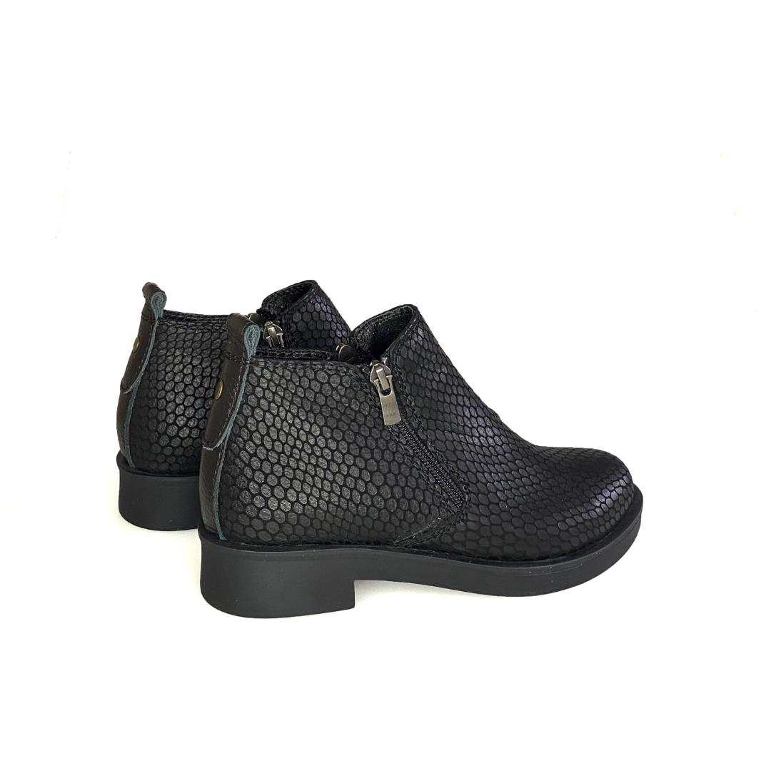 Siyah Baskı Deri Kadın Günlük Bot