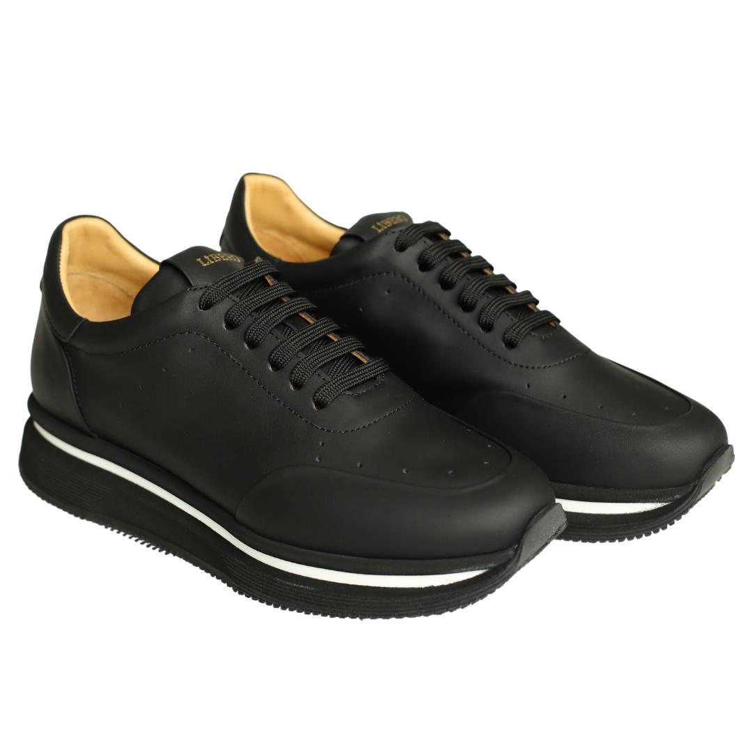 Siyah Deri Erkek Sneaker