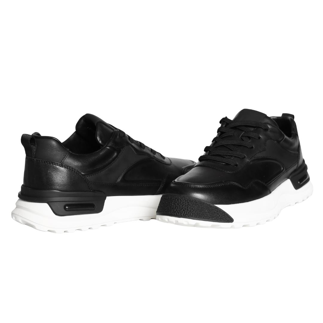 Siyah Deri Erkek Sneaker