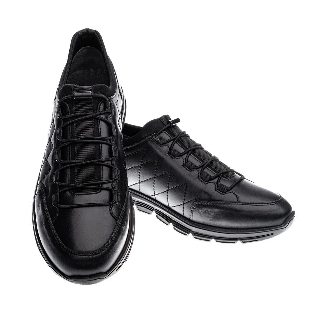 Siyah Deri Erkek Sneaker