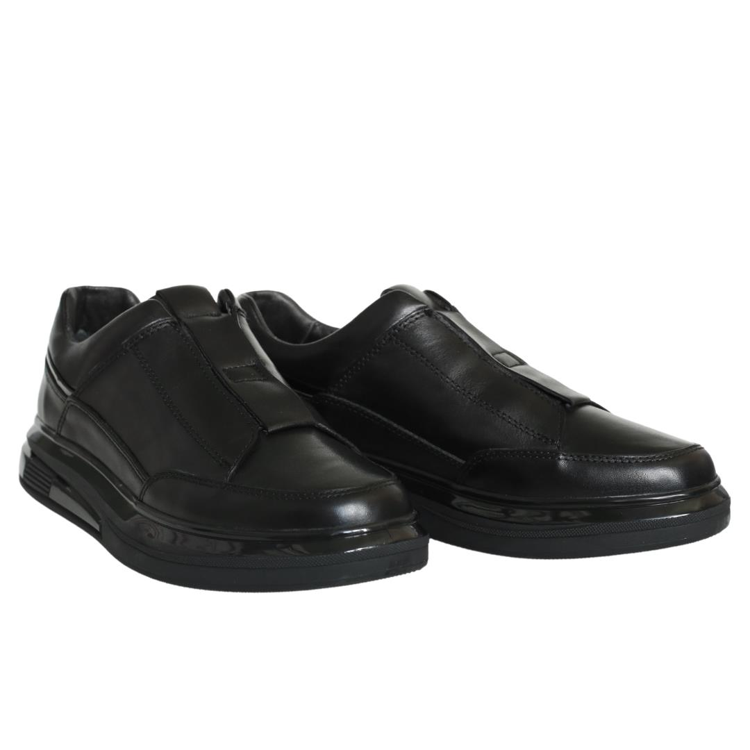 Siyah Deri Erkek Sneaker