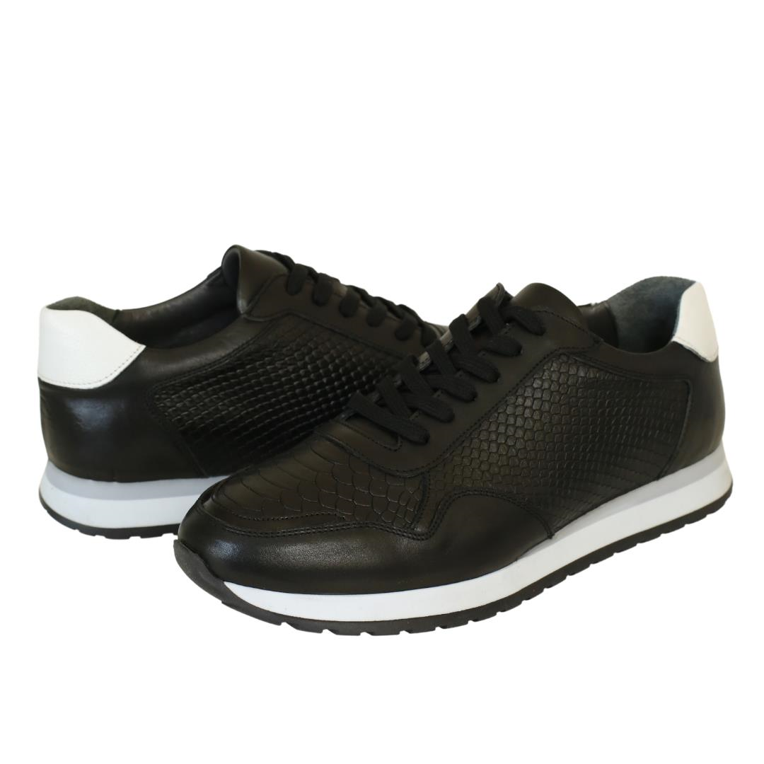 Siyah Deri Erkek Sneaker