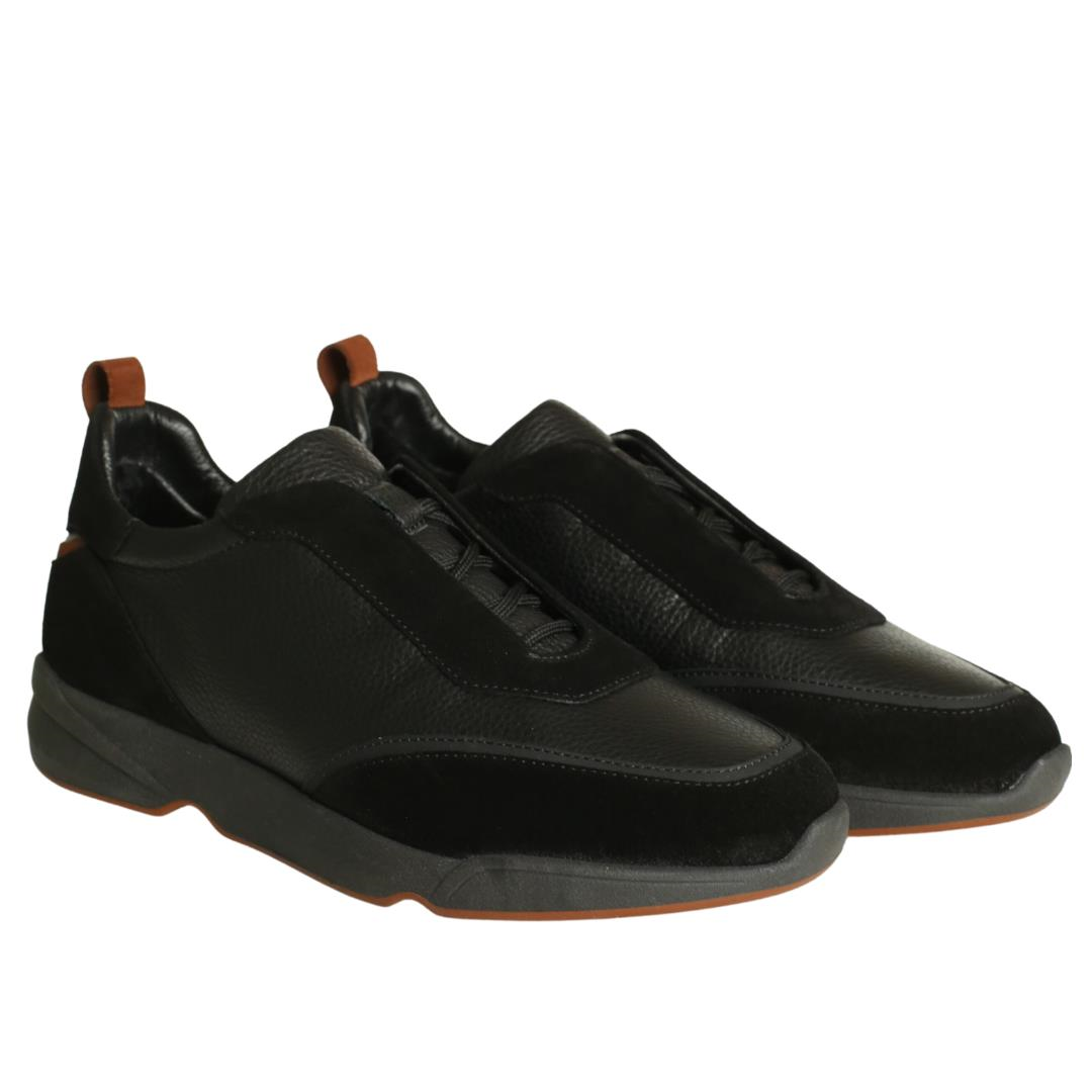 Siyah Deri Erkek Sneaker