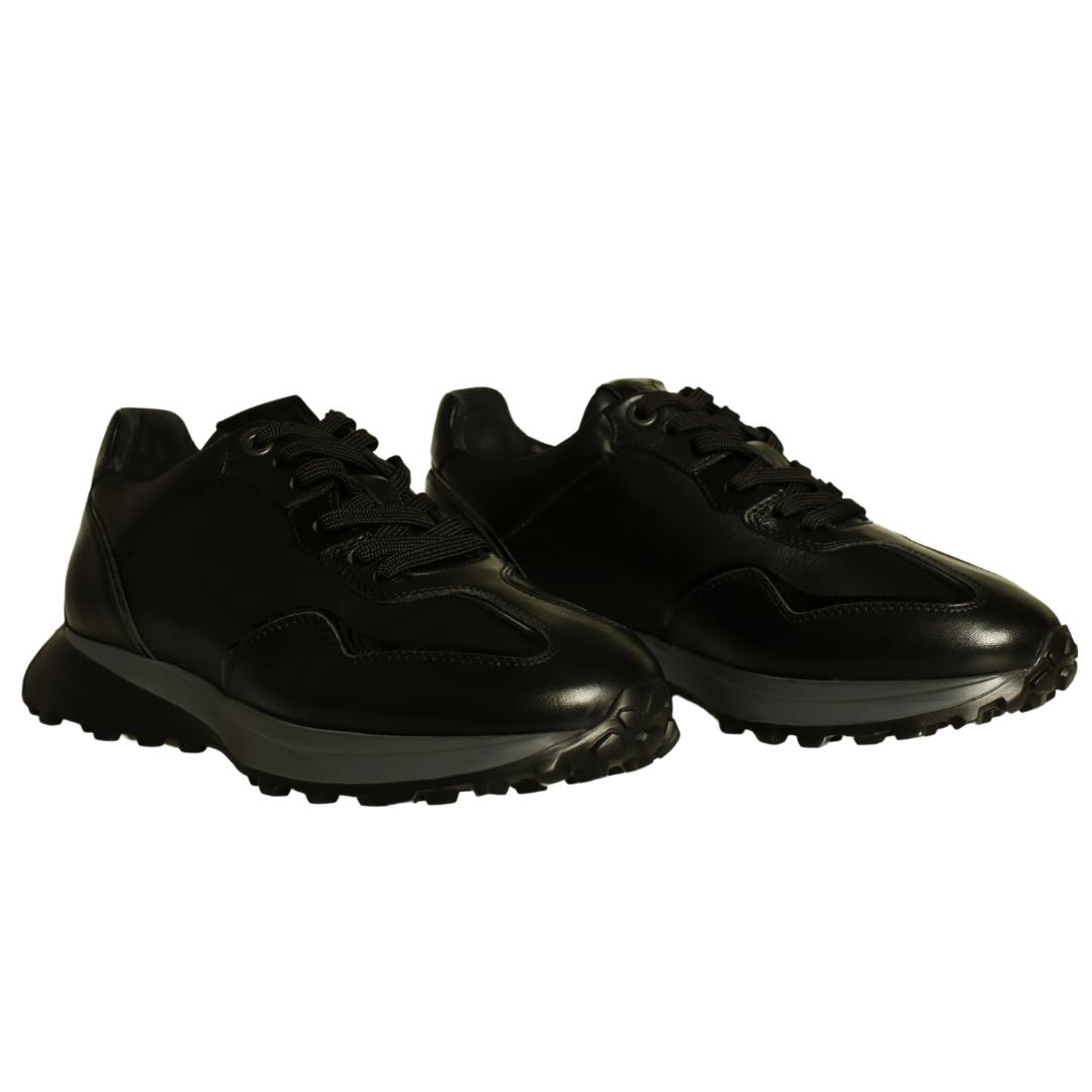 Siyah Deri Erkek Sneaker