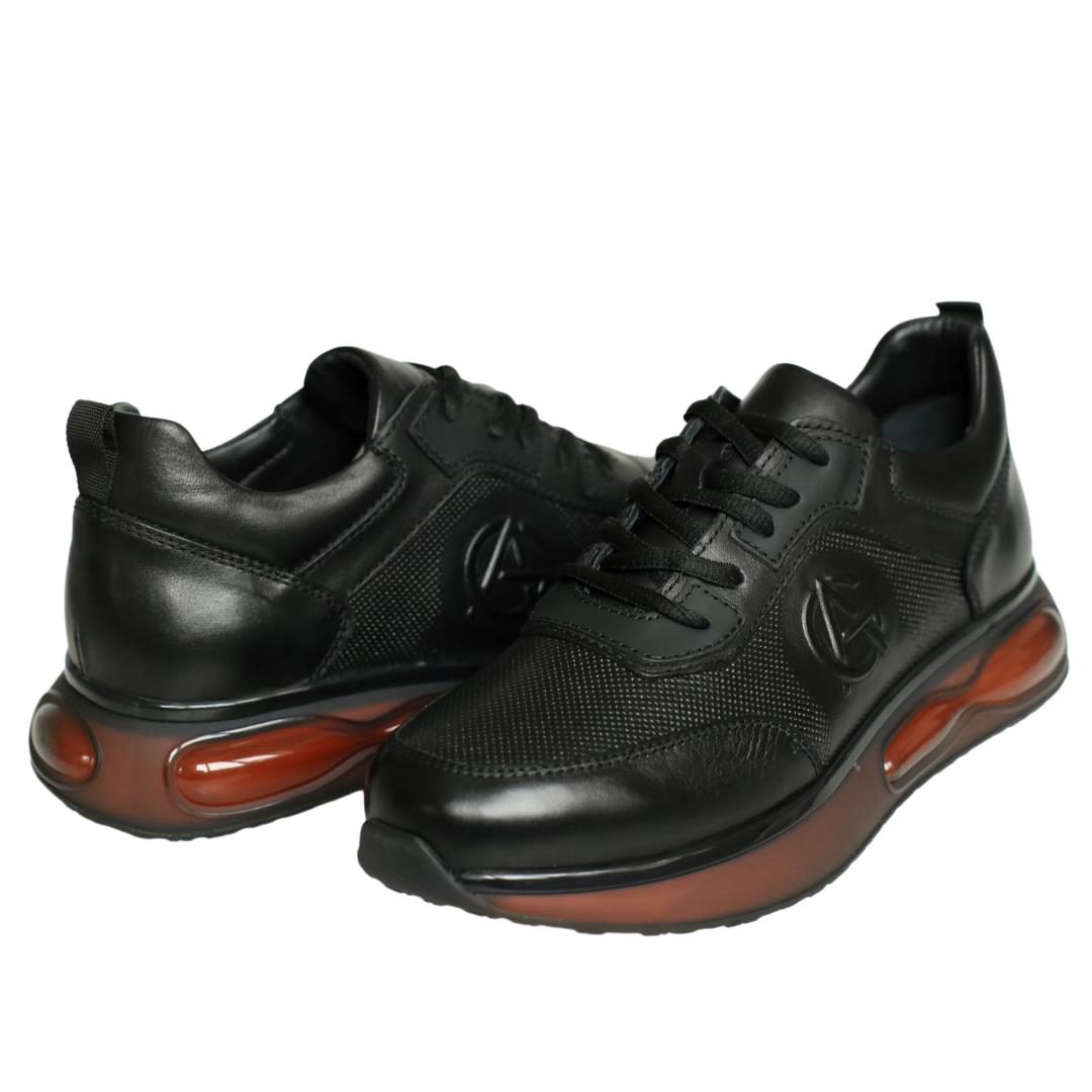 Siyah Deri Erkek Sneaker
