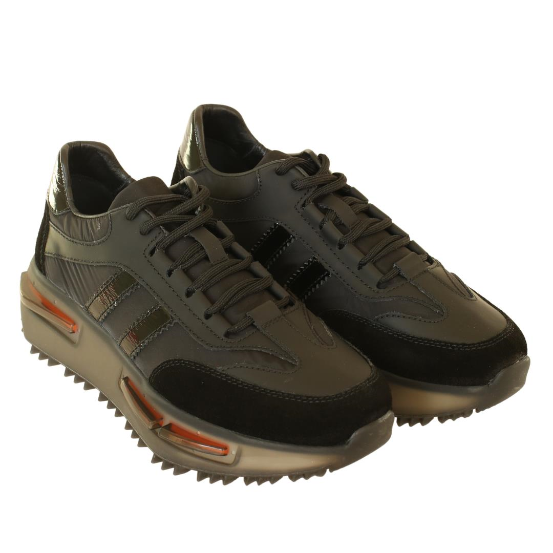 Siyah Deri Erkek Sneaker