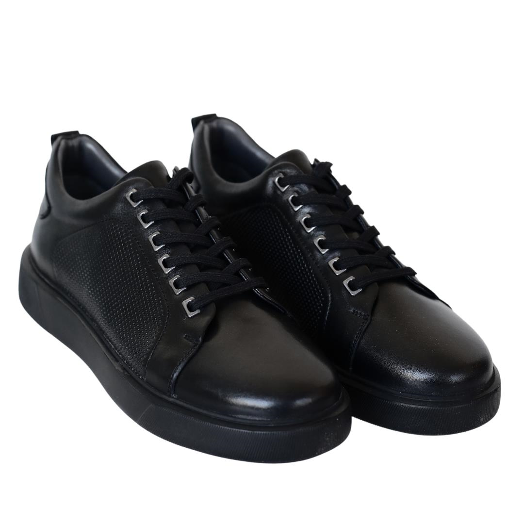 Siyah Deri Erkek Sneaker