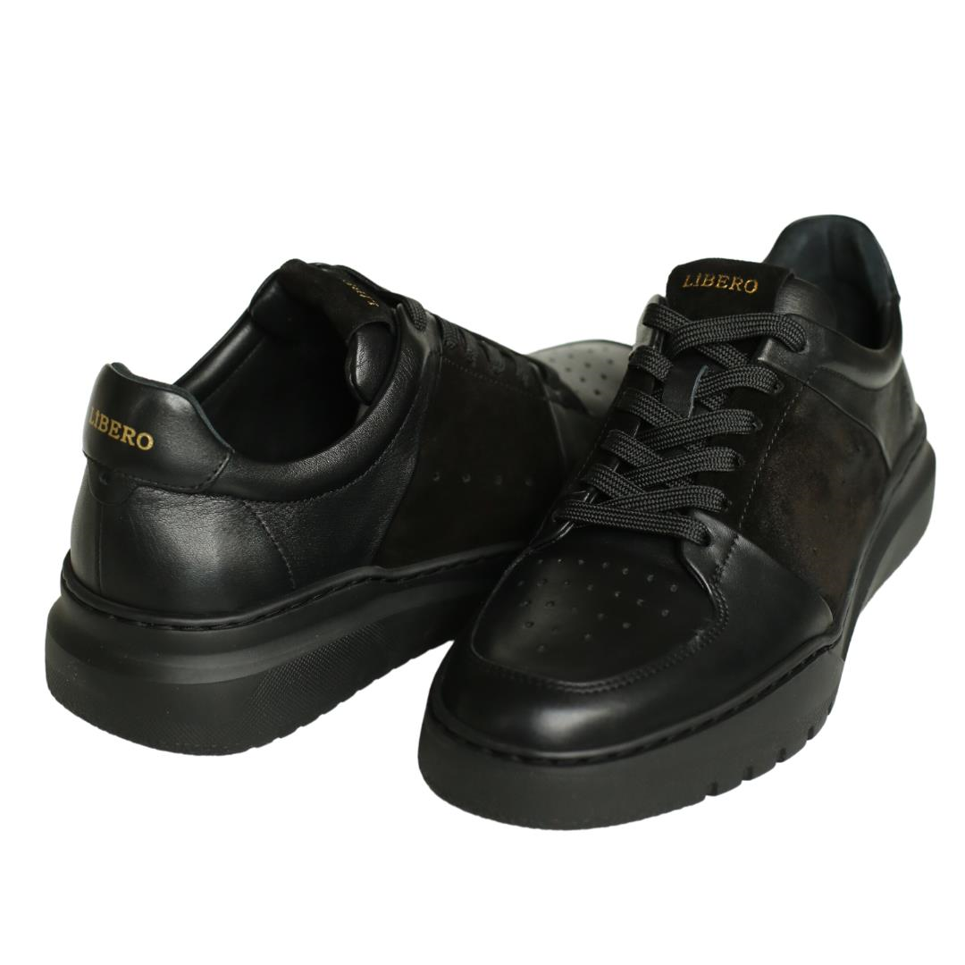 Siyah Deri Erkek Sneaker