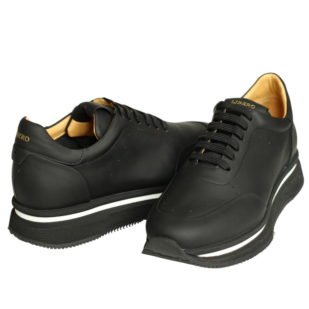 Siyah Deri Erkek Sneaker