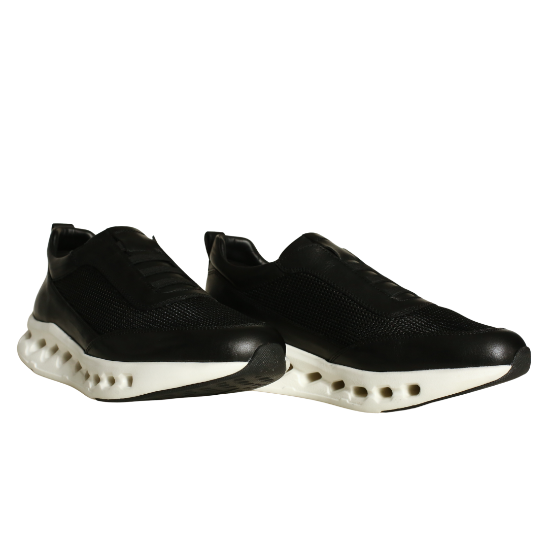 Siyah Deri Erkek Sneaker