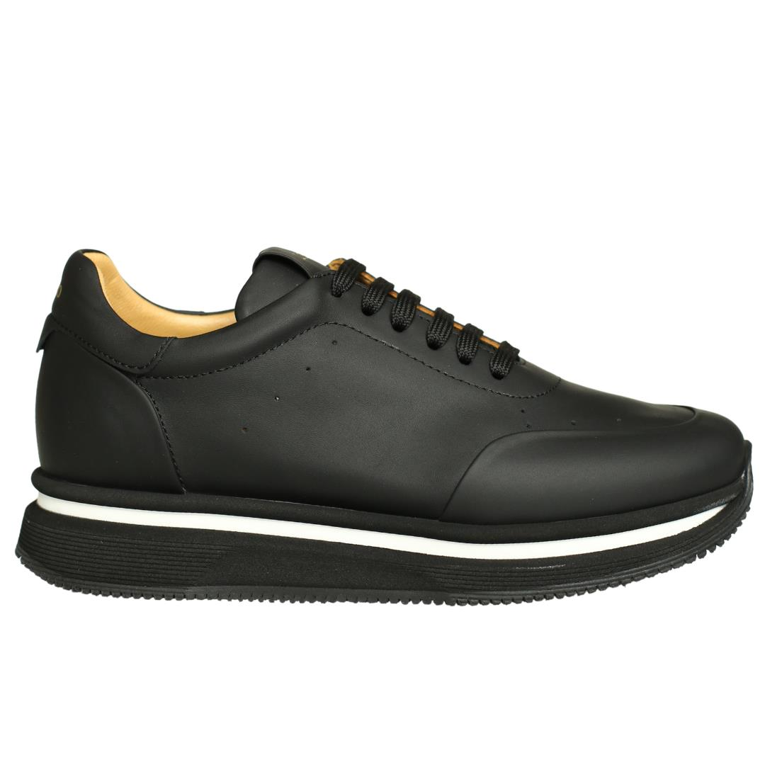 Siyah Deri Erkek Sneaker