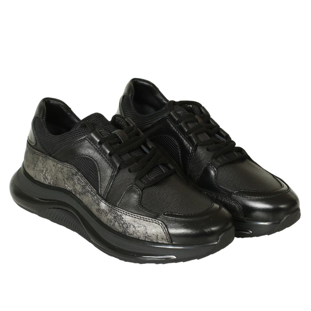 Siyah Deri Erkek Sneaker
