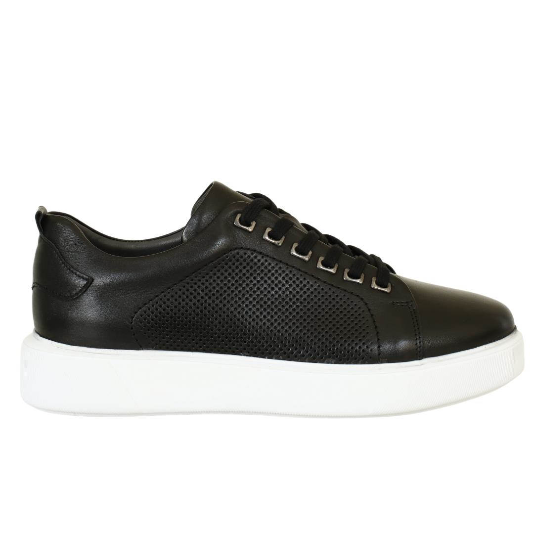 Siyah Deri Erkek Sneaker