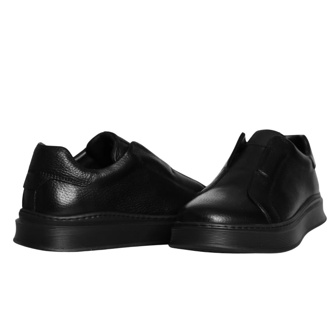 Siyah Deri Erkek Sneaker