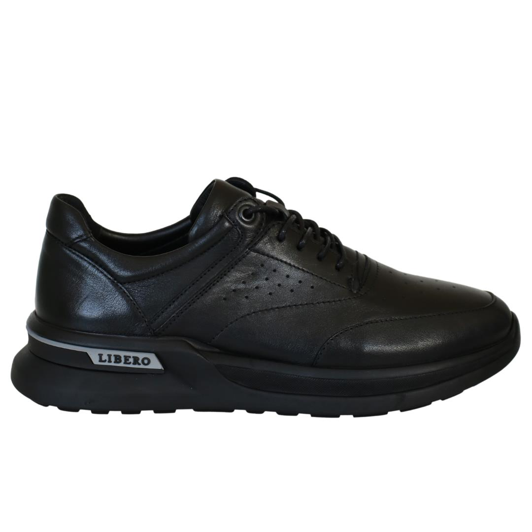 Siyah Deri Erkek Sneaker