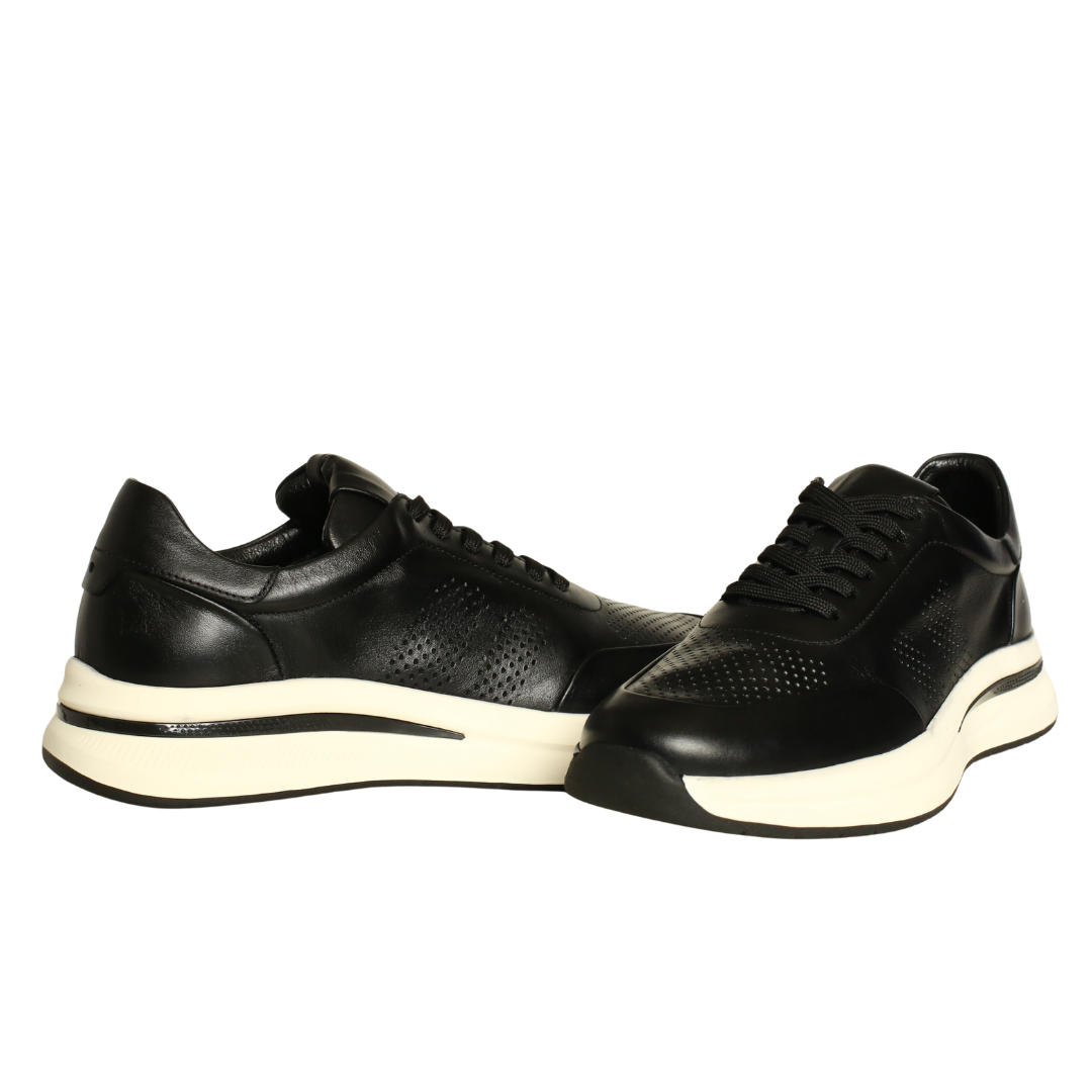 Siyah Deri Erkek Sneaker