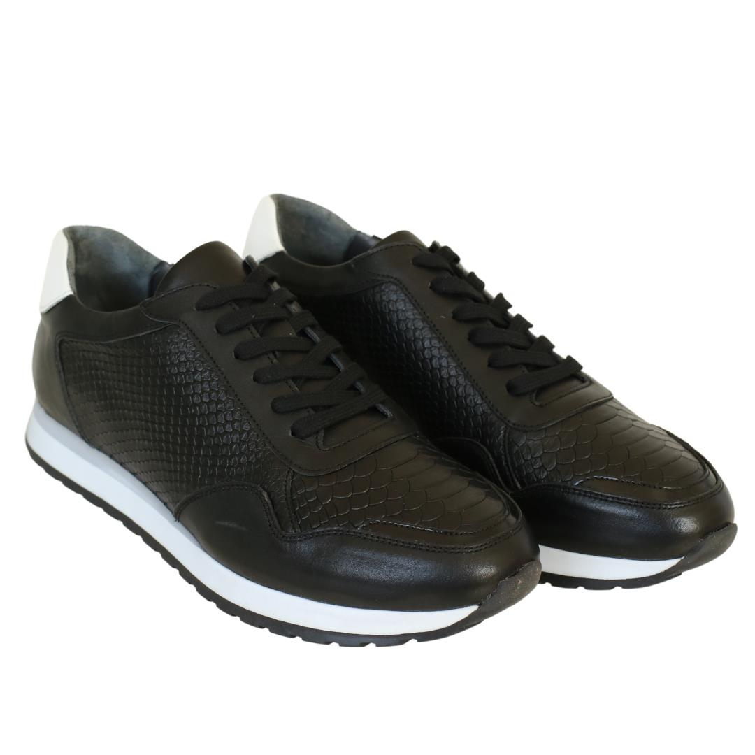 Siyah Deri Erkek Sneaker