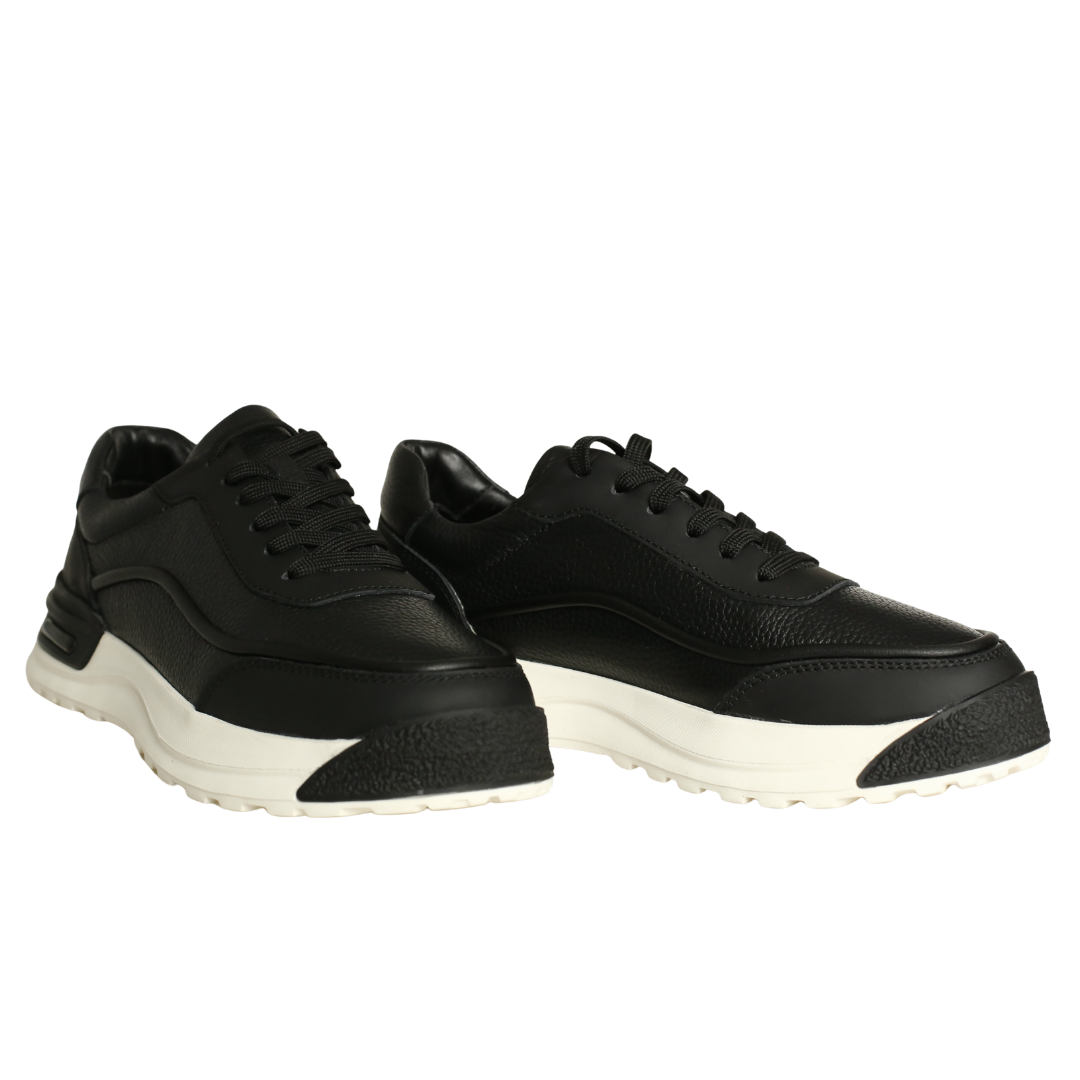 Siyah Deri Erkek Sneaker
