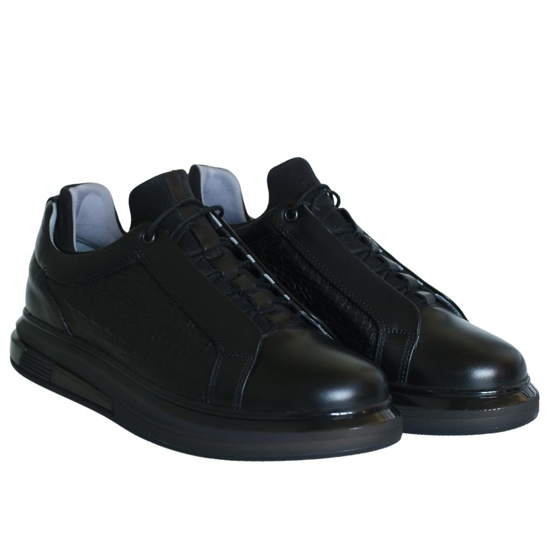 Siyah Deri Erkek Sneaker