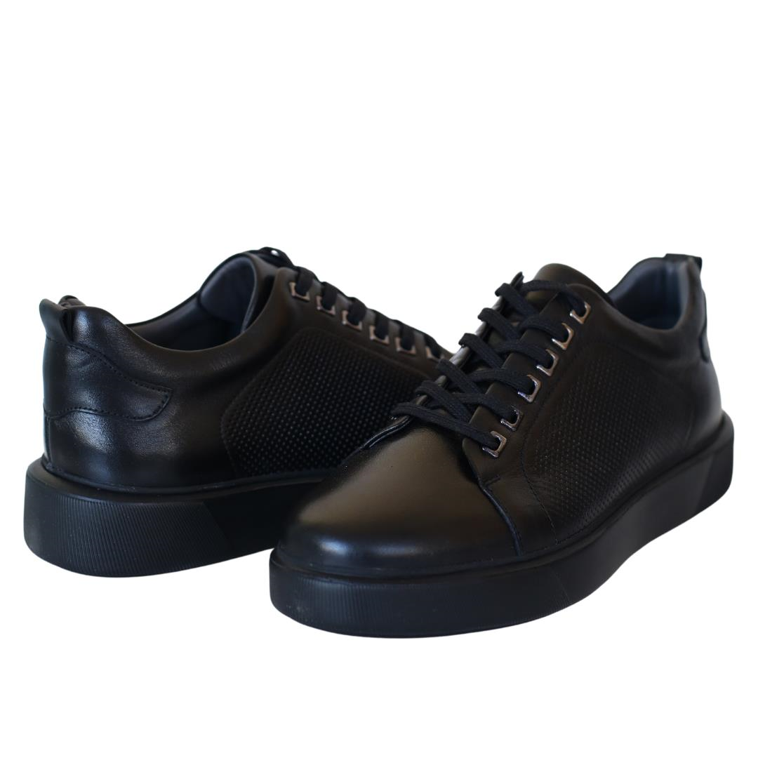 Siyah Deri Erkek Sneaker