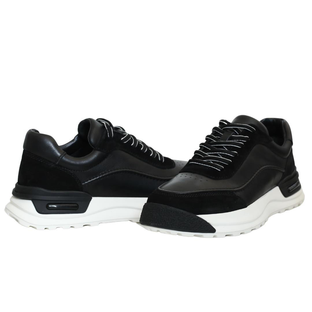 Siyah Deri Erkek Sneaker