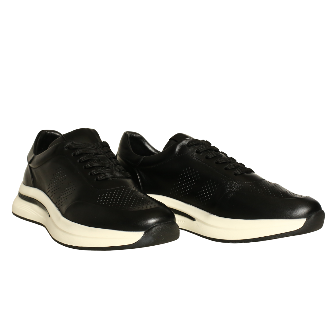 Siyah Deri Erkek Sneaker