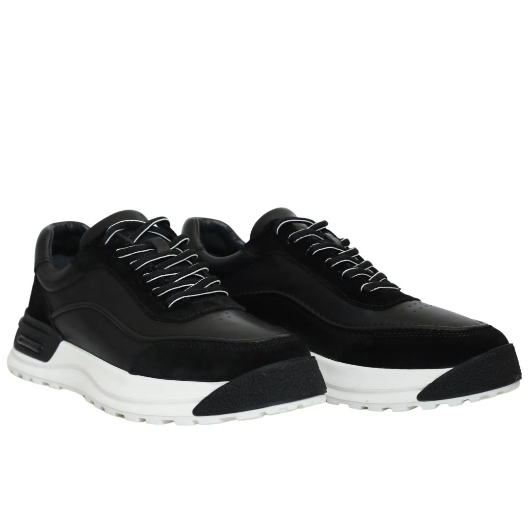 Siyah Deri Erkek Sneaker