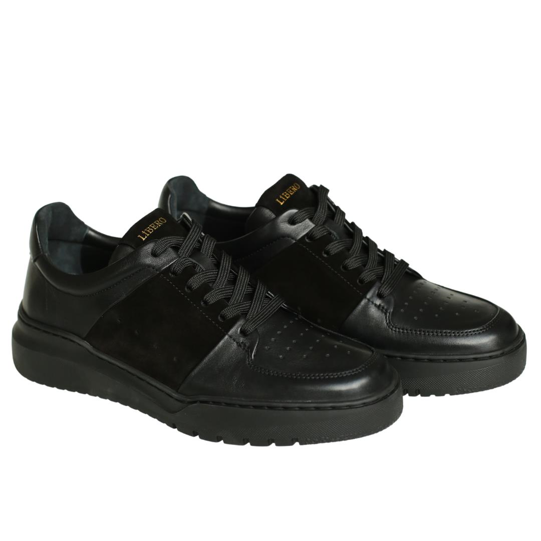 Siyah Deri Erkek Sneaker