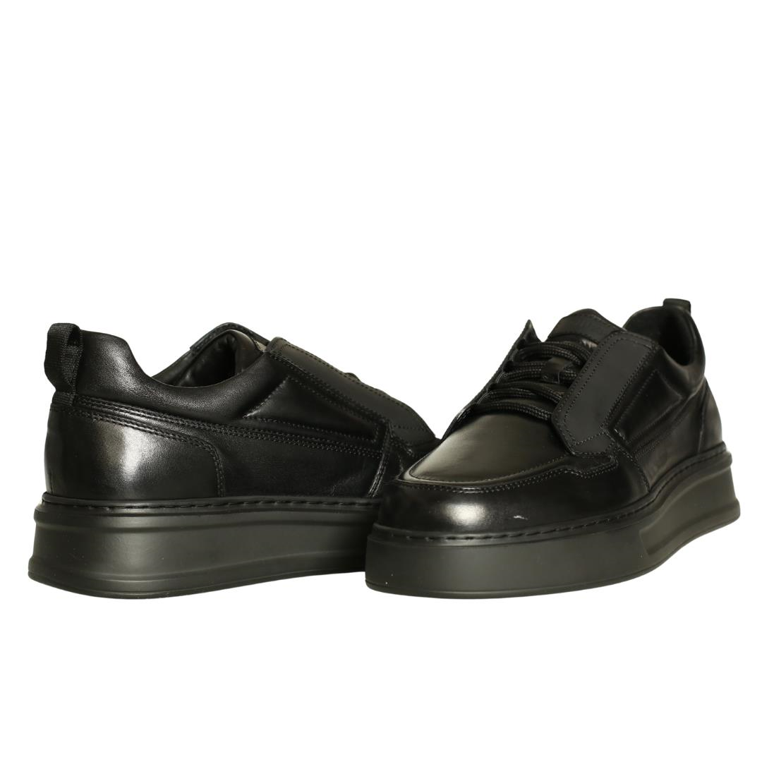 Siyah Deri Erkek Sneaker