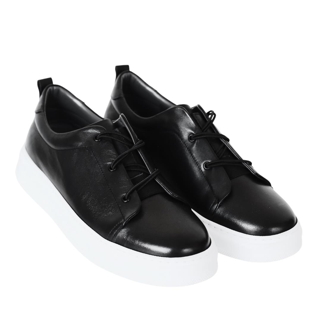 Siyah Deri Erkek Sneaker