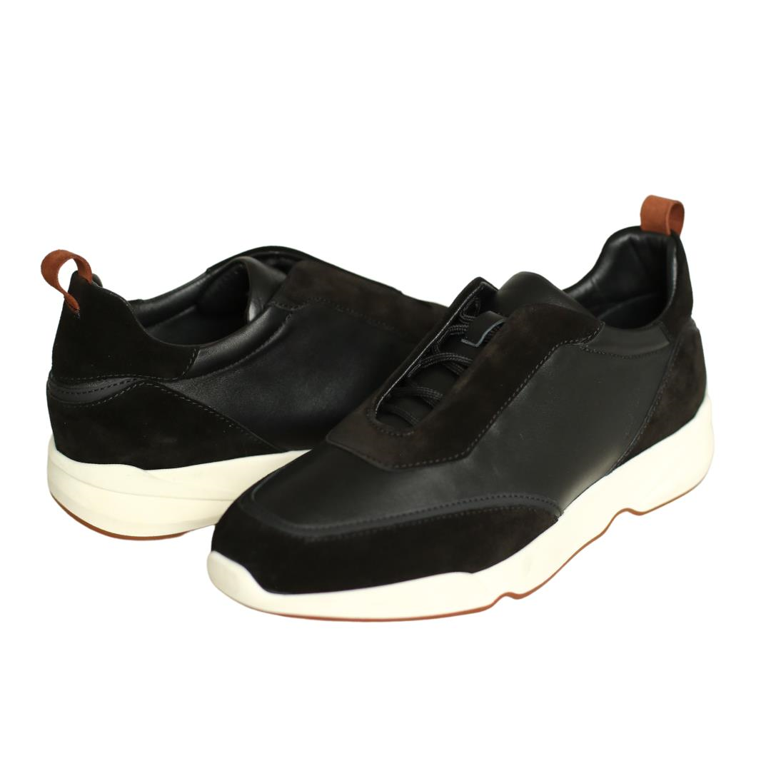 Siyah Deri Erkek Sneaker
