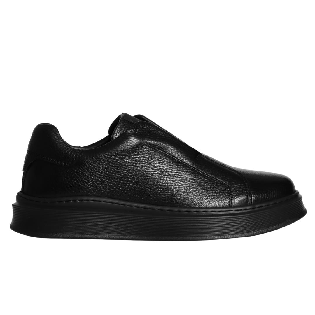 Siyah Deri Erkek Sneaker