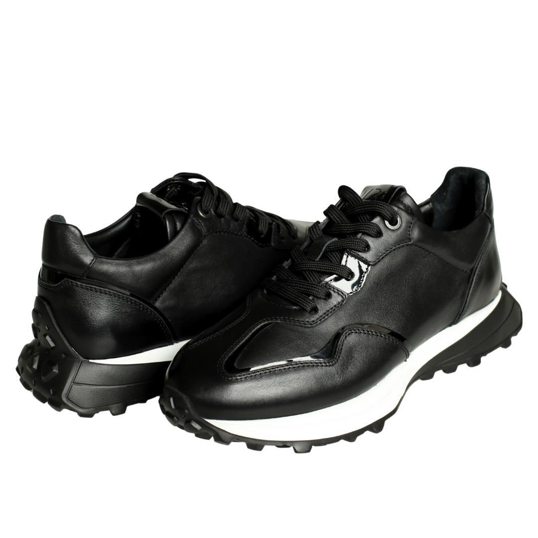 Siyah Deri Erkek Sneaker