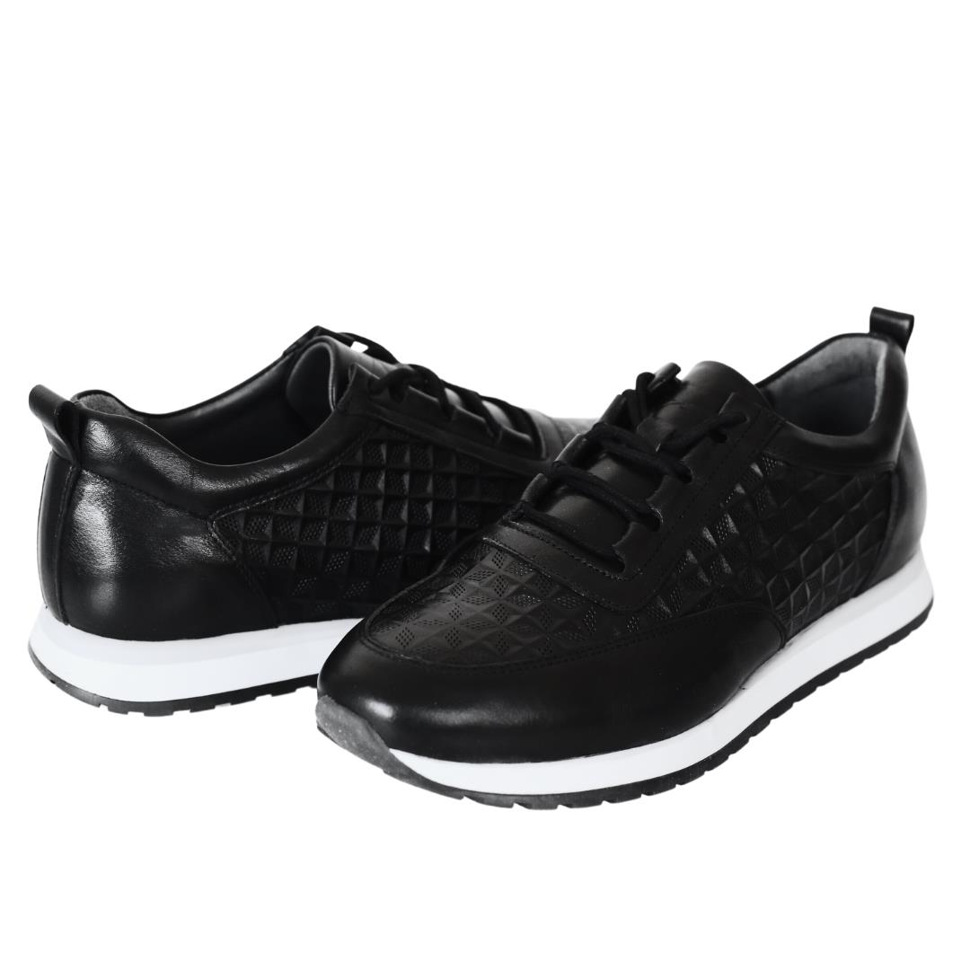 Siyah Deri Erkek Sneaker
