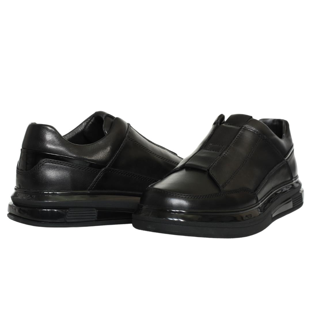Siyah Deri Erkek Sneaker