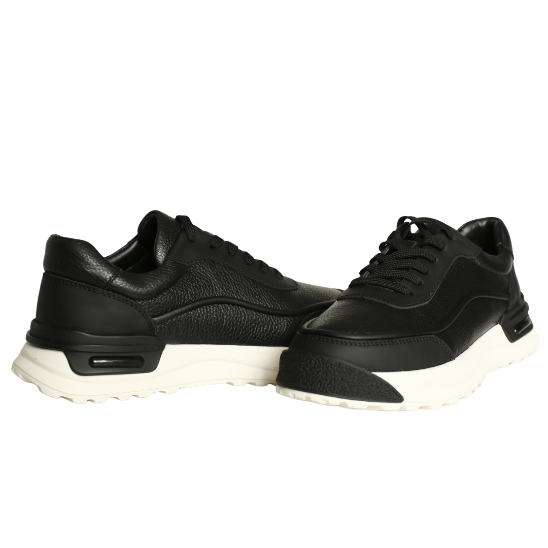 Siyah Deri Erkek Sneaker